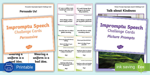 Impromptu Speech Topic Cards - Twinkl South Africa - Twinkl