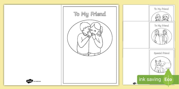 Card Templates with Special Words on Friendship Printable