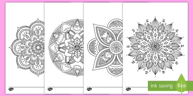 Páginas de colorir mandalas - diwali, padrões rangoli, Mandala