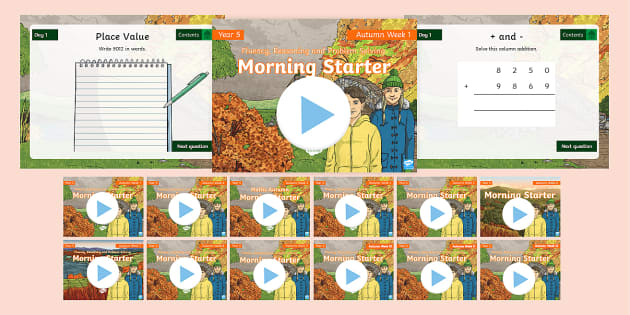 👉 Year 5 Maths Autumn Morning Starter Bumper Pack - KS2 - Maths - Twinkl