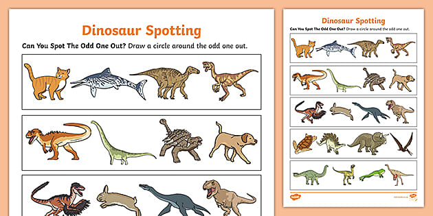 Dinosaur Shadow Matching Worksheet (teacher made) - Twinkl