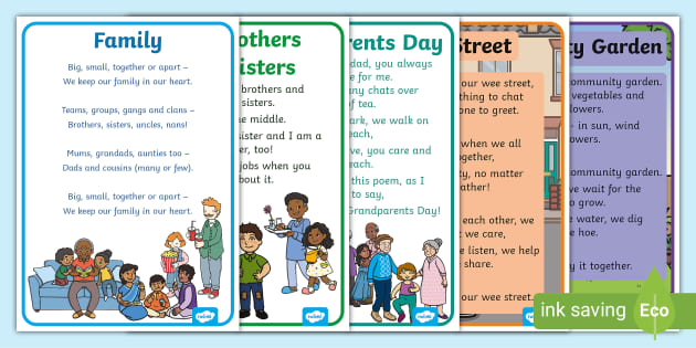 Family Poems For Kids And Community Poems Booklet PDMU