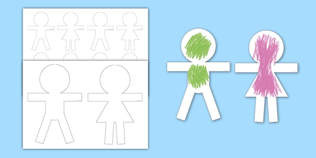 Blank Paper Doll Template  K-2 Art Learning Resources