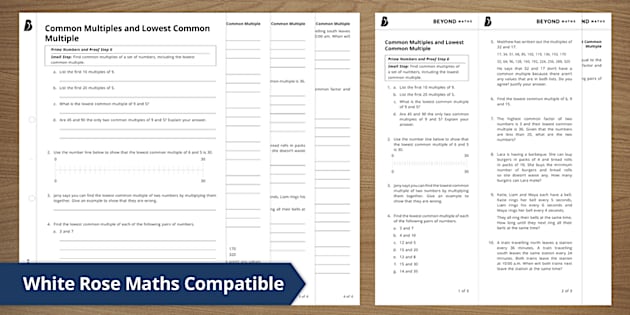 lowest common multiples of 10 and 20