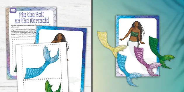 Mermaid Tail Collage  Fantasy Crafts (teacher made)