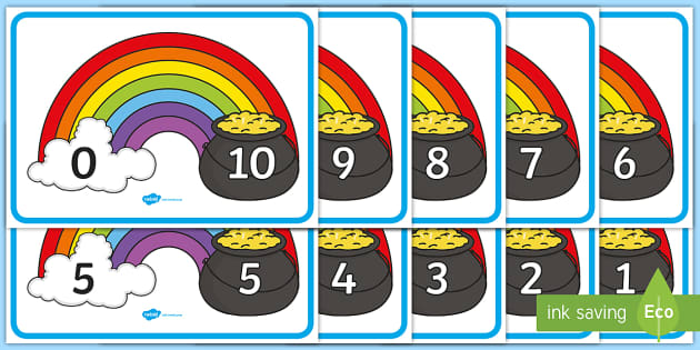 Rainbow and Pot of Gold Number Bonds to 10 Display Posters