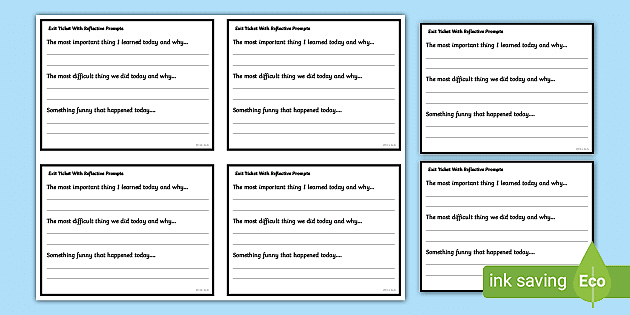 exit tickets with reflective questions teacher made