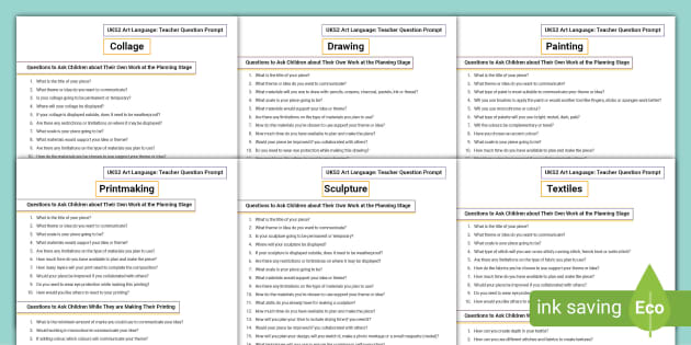 Uks2 Art Language: Teacher Question Prompts (teacher Made)