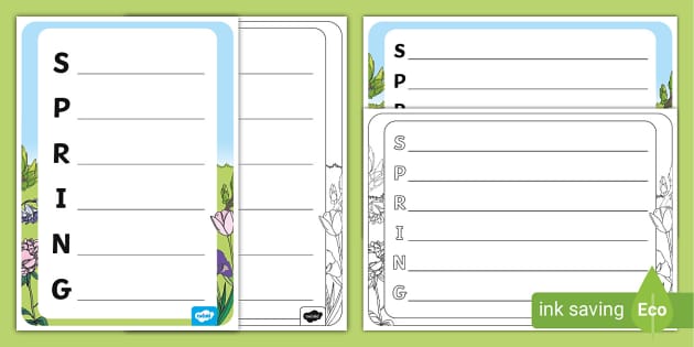 Acrostic Springtime Poem Worksheet - English Resource