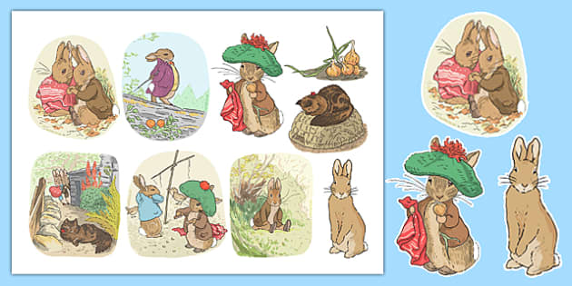 beatrix potter  the tale of benjamin bunny story cut outs