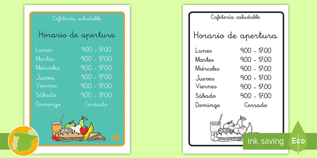 Letrero: Cafetería saludable (teacher made) - Twinkl