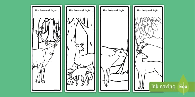 FREE! - Deer Bookmarks to Colour (teacher made) - Twinkl