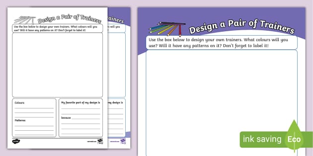 Design a Pair of Trainers Activity Sheet (teacher made)