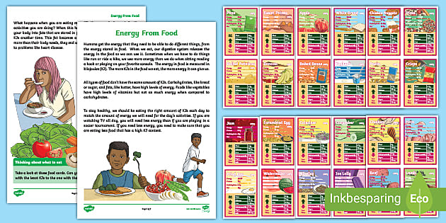 Energy From Food (teacher Made) - Twinkl