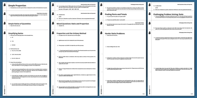 proportion differentiated and ratio worksheets twinkl