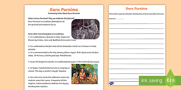 Guru Purnima Speech In English Interesting Facts Twinkl