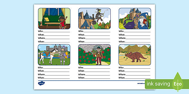 Who What Where When Sentence Building Worksheet Worksheet
