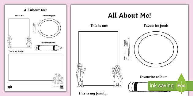 all about me coloring pages