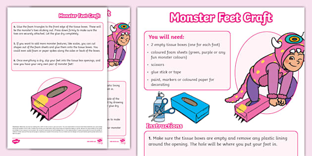 Monster Feet Craft Instructions (Teacher-Made) - Twinkl