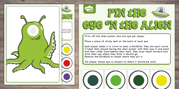Pin the Eye on the Alien Printable Game
