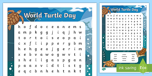  new world turtle day word search