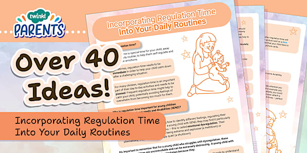 Early Years Regulation Time Activity Cards and Parent Guide