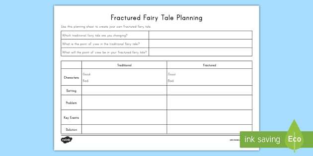 Fractured Fairy Tale Graphic Organizer nauczyciel Wykona 