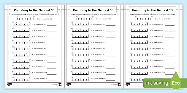 Round to the nearest 10's, 100's, 1000's place - Math Worksheets