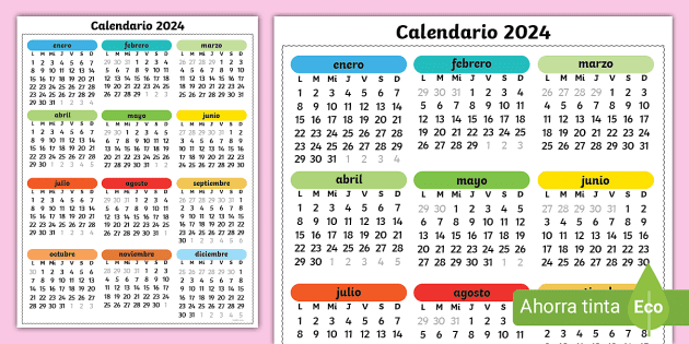 Calendario 2024 Español con Dias Festivos Vistoso - Imagem Legal   Plantilla de calendario para imprimir, Ideas de calendario, Calendario