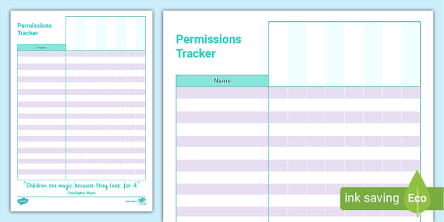 Early Years Permissions Tracker (teacher made) - Twinkl