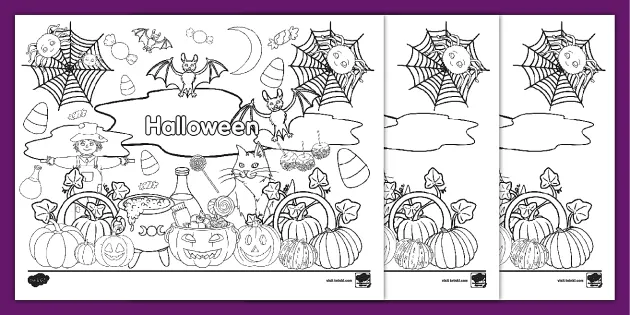 Halloween Doodle Coloring Sheets, Resource