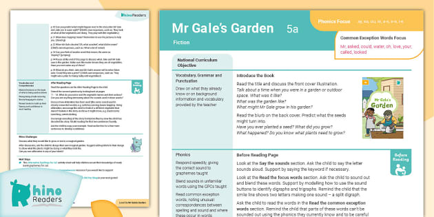 Level 5a Mr Gales Garden Teacher Guide Teacher Made