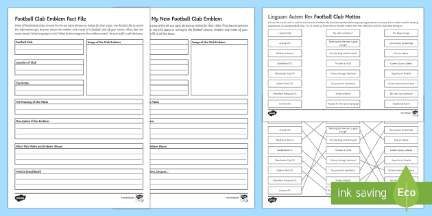 Champions League Football Jargon Buster Activity Pack