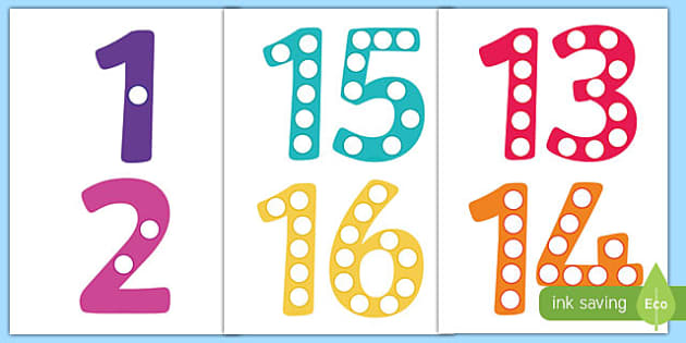 counting spots display numbers 1 20 printable numbers 1 20