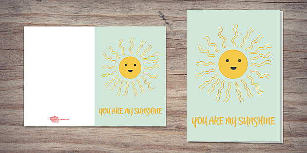 You are my sunshine lyrics | Greeting Card