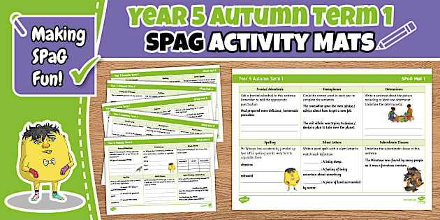 Year 5 Autumn Term 1 SPaG Activity Mats - Twinkl - KS2