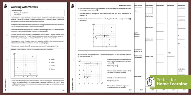 👉 Working With Vectors KS4 Foundation Walkthrough Worksheet