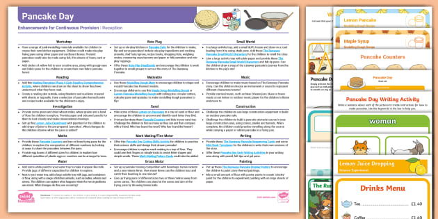 Pancake Day CP Planning Ideas&Resource Pack (Reception)