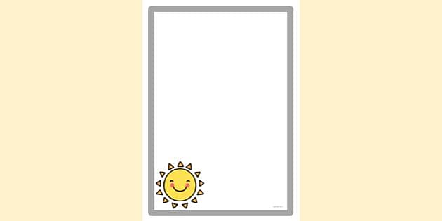 FREE! - Simple Blank Sunny Border | Page Borders | Twinkl
