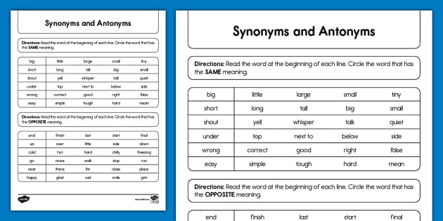 Choosing synonyms - revision online exercise for