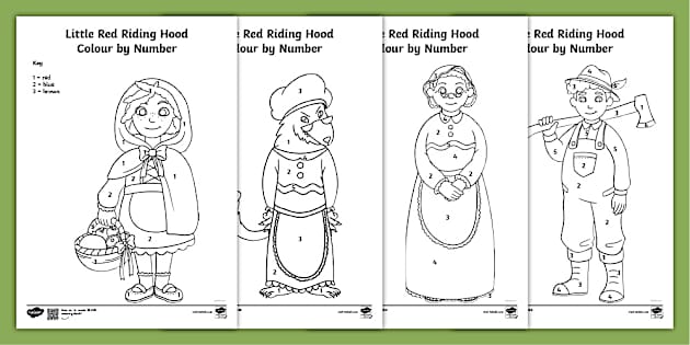 Little Red Riding Hood Colour by Numbers (teacher made)