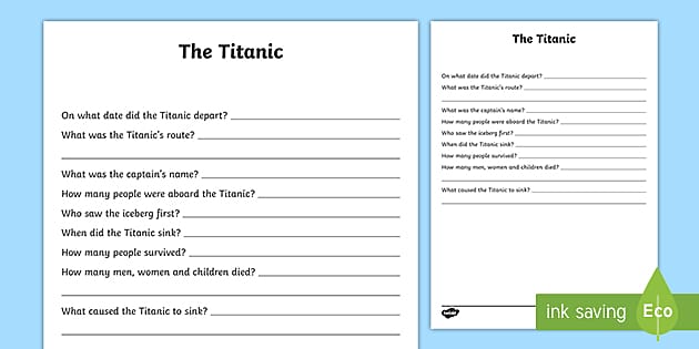 titanic research paper