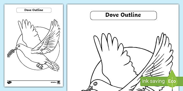 descending dove outline
