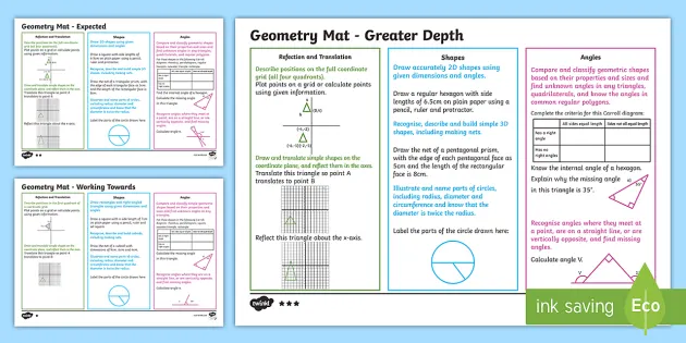 Year 6 Geometry Differentiated Maths Mats Twinkl