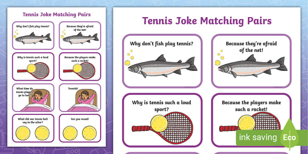 Tennis Joke Matching Pairs (teacher made) - Twinkl