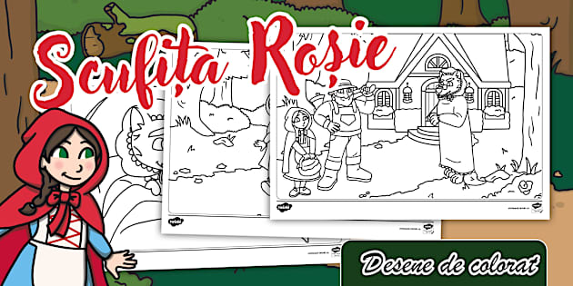 Scufița Roșie – Desene de colorat