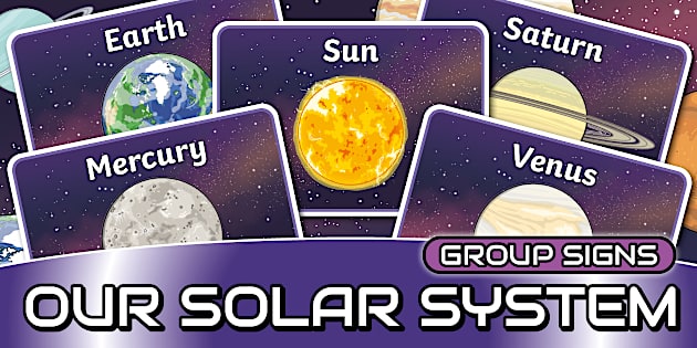 Space and Planet Group Names Signs - Our Solar System