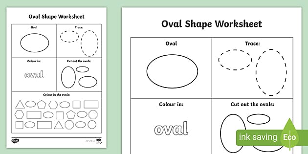 Oval Shape Worksheet (صُمم من قبل مُختصّين)