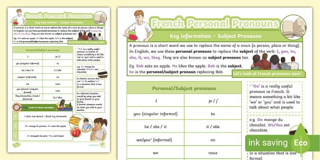 👉 French Grammar: Personal Pronouns Worksheet| Twinkl French