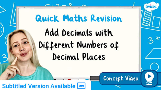 👉 Add Decimals with Different Numbers of Decimal Places | KS2 Maths Concept